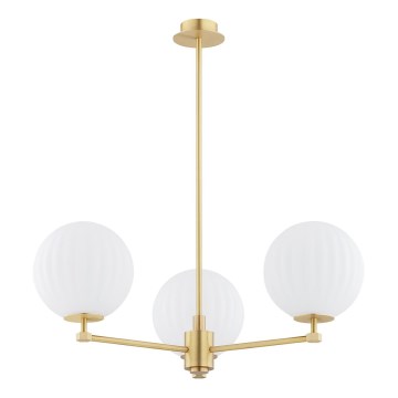 Argon 6307 - Hanglamp met vaste pendel PALOMA 3xE14/7W/230V goud/wit