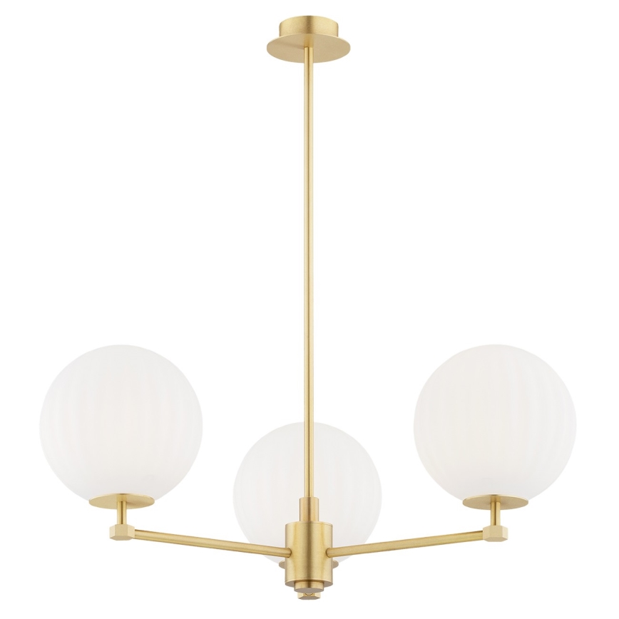 Argon 6307 - Hanglamp met vaste pendel PALOMA 3xE14/7W/230V goud/wit