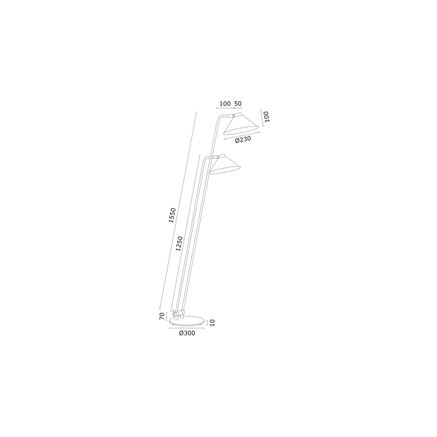 Argon 7074 - Staande lamp GABIAN 2xE27/15W/230V wit