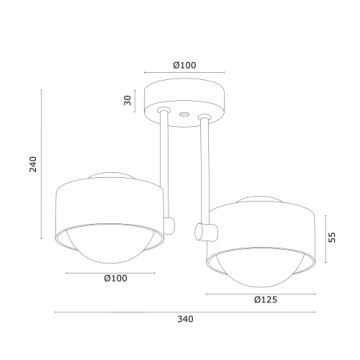 Argon 7088 - Hanglamp aan een paal MASSIMO PLUS 2xG9/6W/230V wit