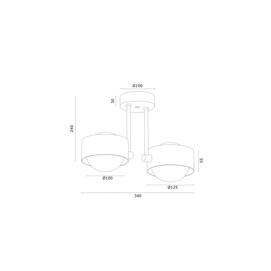 Argon 7088 - Hanglamp aan een paal MASSIMO PLUS 2xG9/6W/230V wit