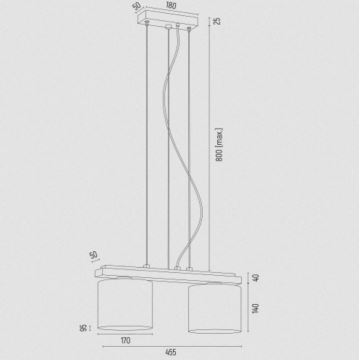 Argon 7164 - Hanglamp aan een koord CANOA 2xE27/15W/230V zwart