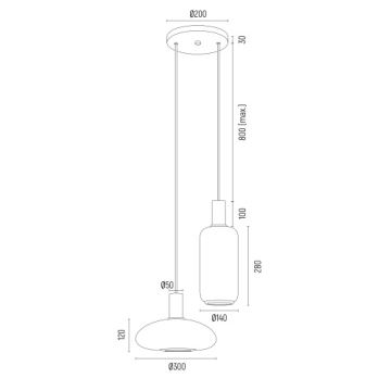 Argon 7214 - Hanglamp aan een koord SAGUNTO PLUS 2xE27/15W/230V zwart