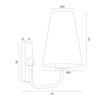 Argon 8312 - Wandlamp SAFIANO 1xE27/15W/230V goud