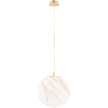 Argon 8448 - Hanglamp aan een koord ALMIROS 1xE27/15W/230V diameter 30 cm albast goud