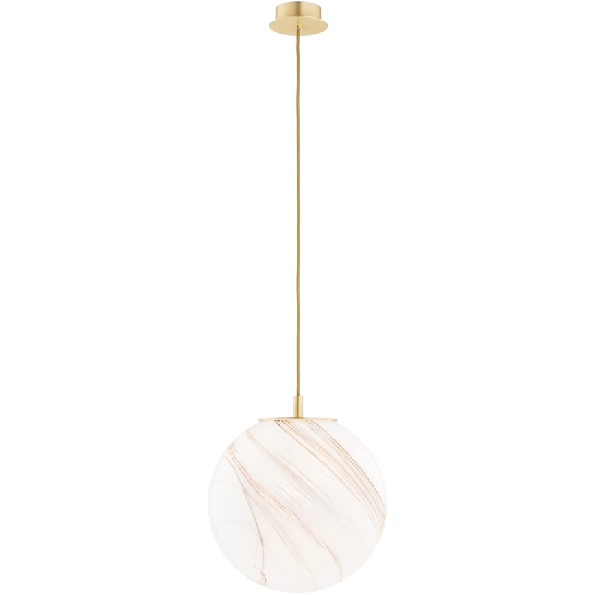 Argon 8448 - Hanglamp aan een koord ALMIROS 1xE27/15W/230V diameter 30 cm albast goud