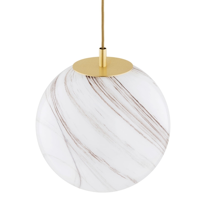 Argon 8448 - Hanglamp aan een koord ALMIROS 1xE27/15W/230V diameter 30 cm albast goud