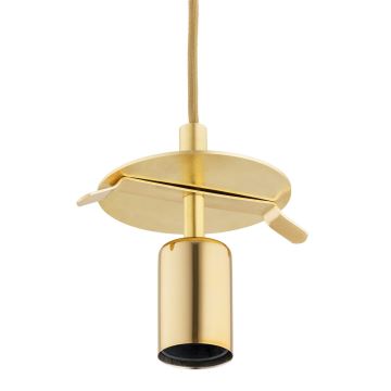 Argon 8448 - Hanglamp aan een koord ALMIROS 1xE27/15W/230V diameter 30 cm albast goud