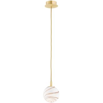 Argon 8450 - Hanglamp aan een koord ALMIROS 1xE14/7W/230V diameter 12 cm albast goud