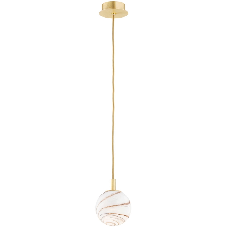 Argon 8450 - Hanglamp aan een koord ALMIROS 1xE14/7W/230V diameter 12 cm albast goud