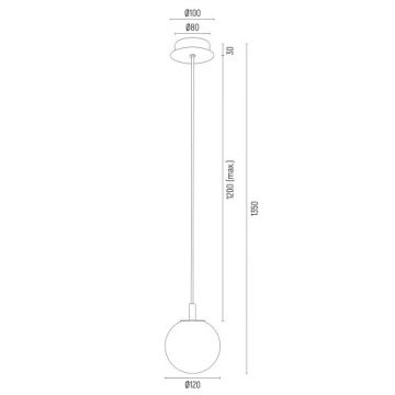 Argon 8450 - Hanglamp aan een koord ALMIROS 1xE14/7W/230V diameter 12 cm albast goud