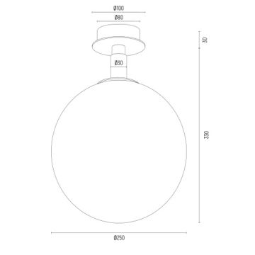 Argon 8505 - Plafondlamp PALOMA 1xE27/15W/230V goud/wit