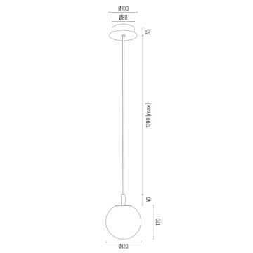 Argon 8506 - Suspension filaire PALOMA 1xE14/7W/230V d. 12 cm doré/blanc