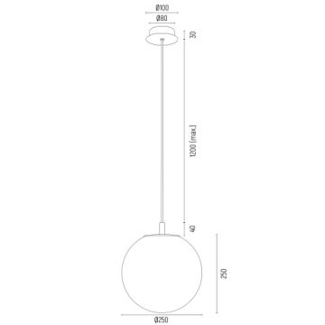 Argon 8507 - Hanglamp aan een koord PALOMA 1xE27/15W/230V diameter 25 cm goud/wit