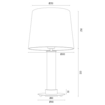 Argon 8540 - Lampe de table HAMPTON 1xE27/15W/230V 57 cm blanc