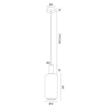 Argon 8563 - Hanglamp aan een koord SAGUNTO PLUS 1xE27/15W/230V diameter 14 cm zwart