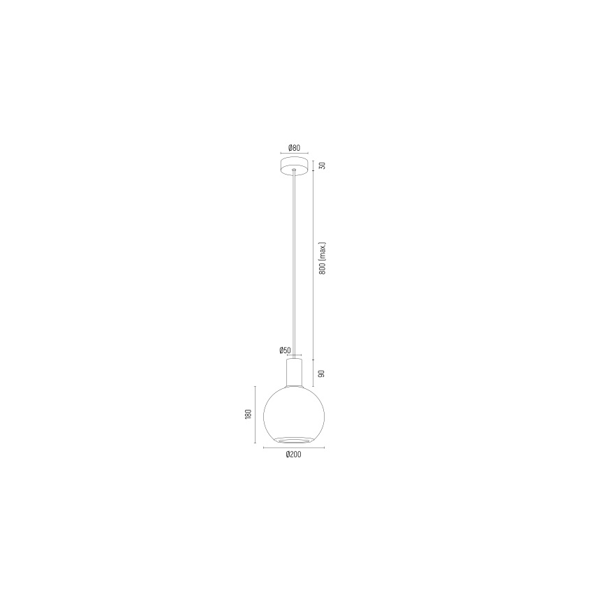 Argon 8564 - Hanglamp aan een koord SAGUNTO PLUS 1xE27/15W/230V diameter 20 cm zwart