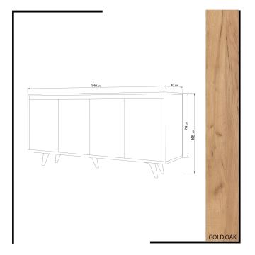 Armoire SHANS 86x140 cm marron/blanche