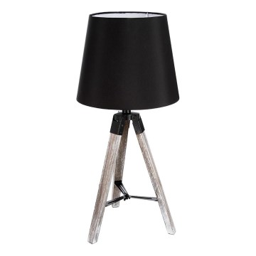 Atmosphera - Lampe de table RUNO 1xE27/25W/230V bois/noir