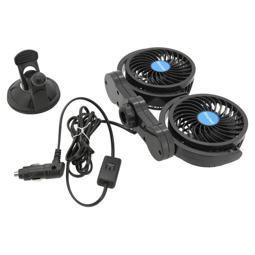 Autoventilator met zuignap 7W/12V zwart