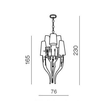 Azzardo AZ0173 - Hanglamp aan ketting DIABLO 12xE14/11W/230V wit