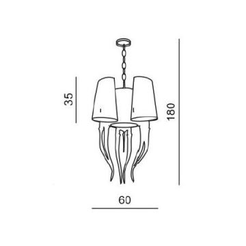 Azzardo AZ1232 - Hanglamp aan ketting DIABLO 6xE14/11W/230V wit