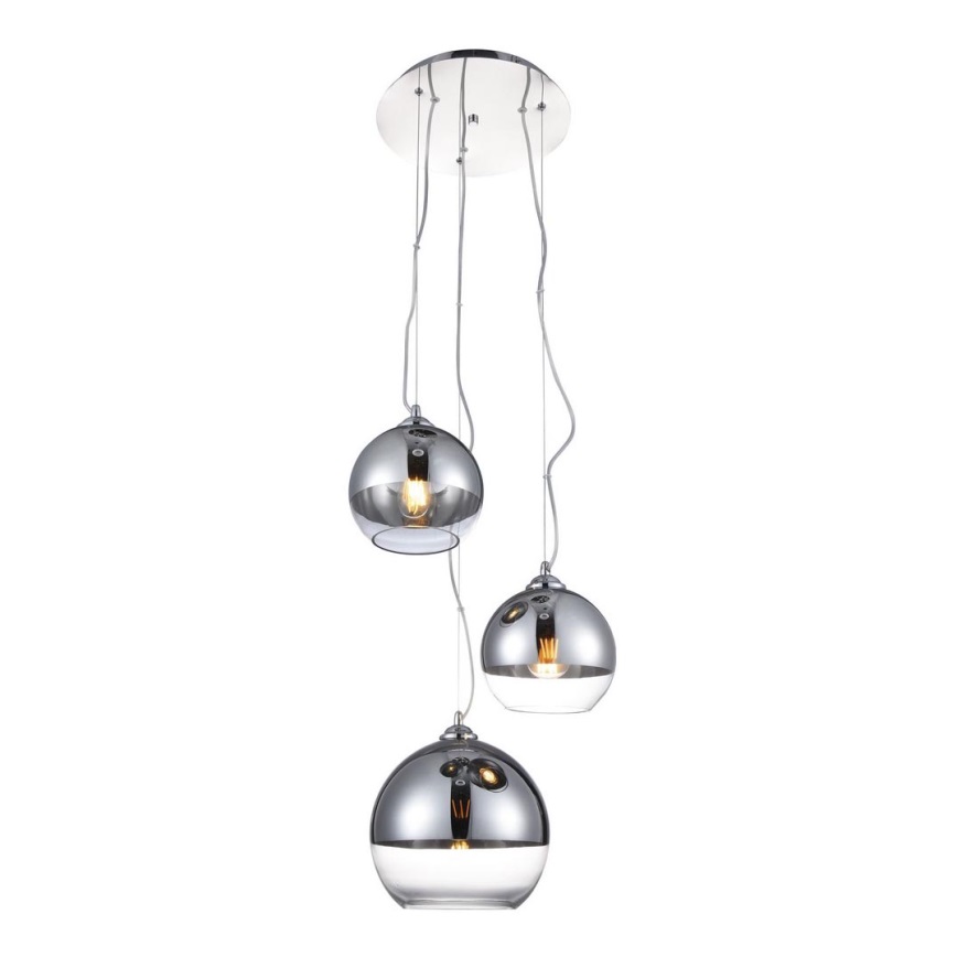 Azzardo AZ4750 - Hanglamp aan een koord BALL 3xE27/40W/230V rond