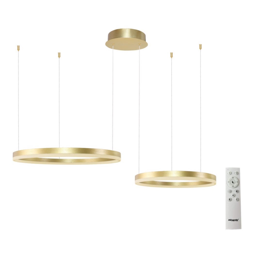 Azzardo AZ4979 - Dimbare LED hanglamp aan een koord HALO LED/90W/230V goud + afstandsbediening