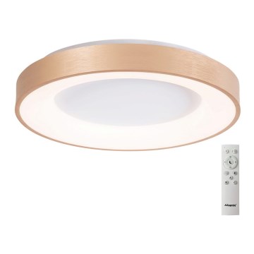 Azzardo AZ4992 - Dimbare LED plafondlamp SANTANA LED/50W/230V goud + afstandsbediening