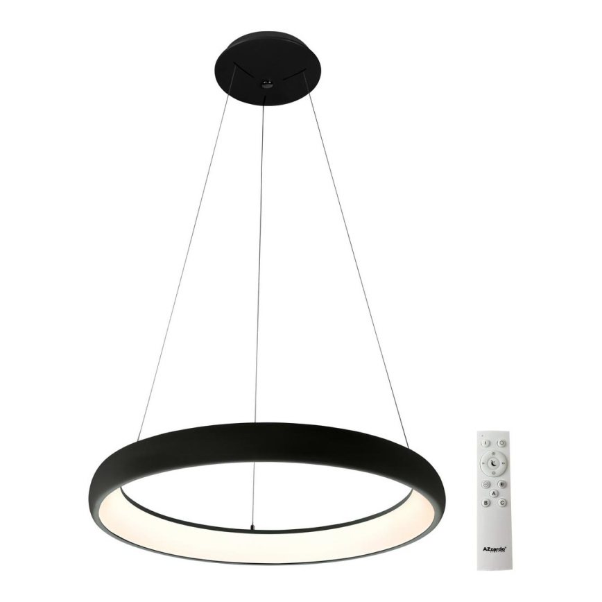 Azzardo AZ5066 - Dimbare LED hanglamp aan een koord ANTONIO LED/80W/230V zwart + afstandsbediening