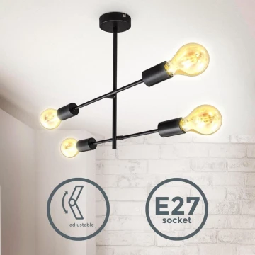 B.K. Licht 1343 - Hanglamp aan een paal 4xE27/60W/230V