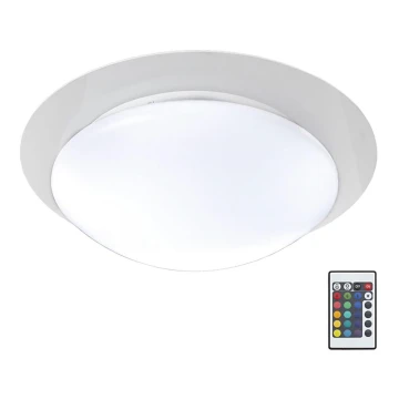 B.K.Licht BKL1025 - Plafonnier dimmable LED RGB salle de bain LED/12W/230V IP44+télécommande