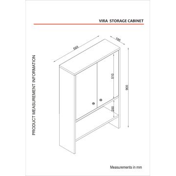 Badkamer Wandkast VIRA 90x59 cm wit