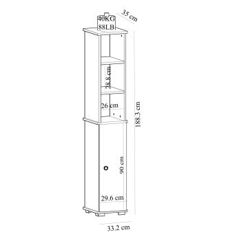 Badkamerkast NILES 188,3x35 cm wit