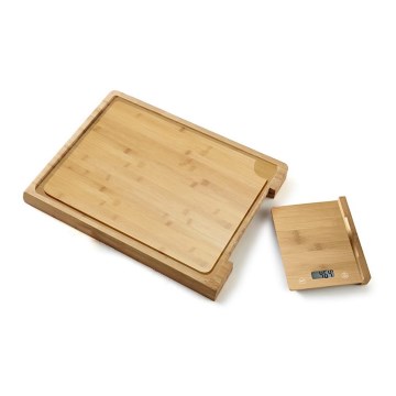Balance de cuisine numérique + planche en bambou