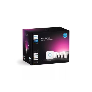 Basis set Philips Hue WHITE AND COLOR AMBIANCE 3xGU10/4,2W/230V 2000-6500K + Een apparaat om te verbinden