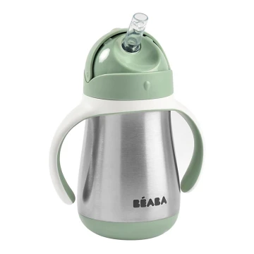 Beaba - Thermo-isolerende mok met rietje 250 ml groen