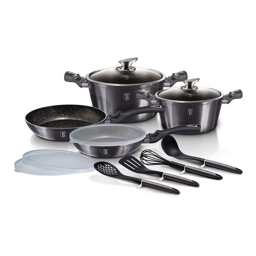 ② Set casseroles poêles et ustensiles Berlinger Haus. 13 pcs. — Cuisine