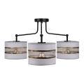 Bevestigde hanglamp ANDY 3xE27/40W/230V grijs/goud/zwart