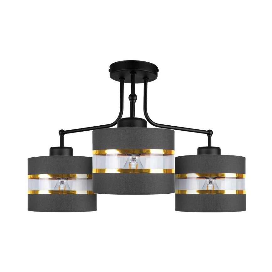 Bevestigde hanglamp ANDY 3xE27/40W/230V zwart/goud