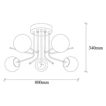 Bevestigde hanglamp DAISY 5xE27/40W/230V