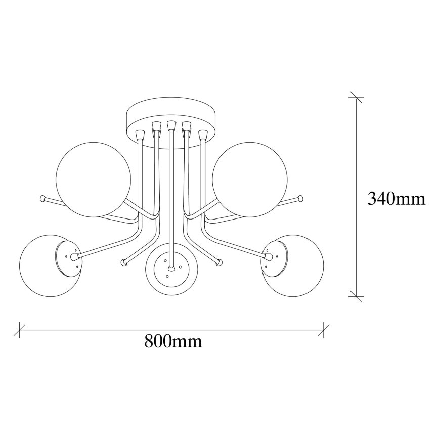 Bevestigde hanglamp DAISY 5xE27/40W/230V