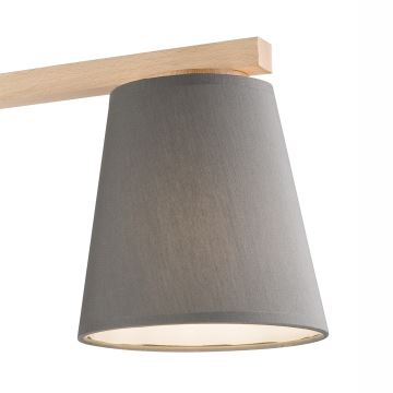 Bevestigde hanglamp ELLIE 3xE27/60W/230V grijs/beuken - FSC gecertificeerd