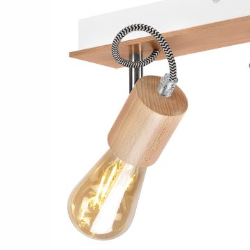 Bevestigde hanglamp GUSTAVO 2xE27/60W/230V beuken - FSC gecertificeerd