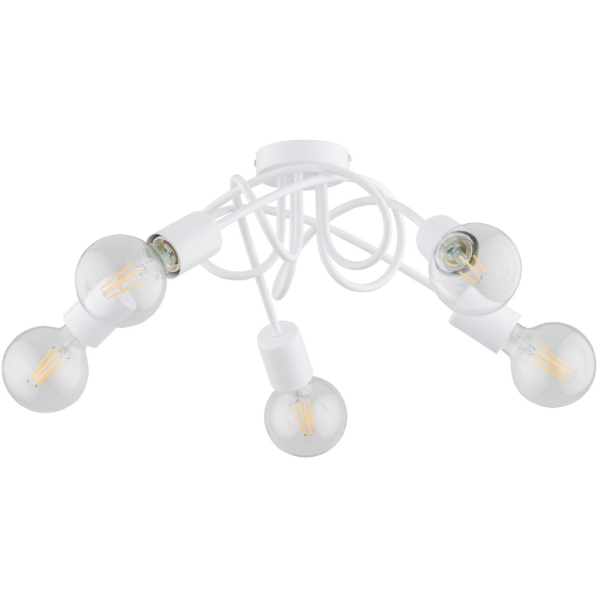 Bevestigde hanglamp INTER 5xE27/15W/230V wit