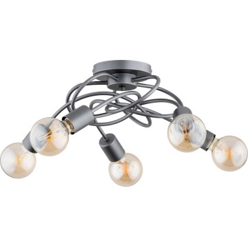 Bevestigde hanglamp MAXIS 5xE27/15W/230V grijs