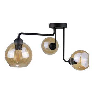 Bevestigde hanglamp MONDE BLACK 3xE27/60W/230V