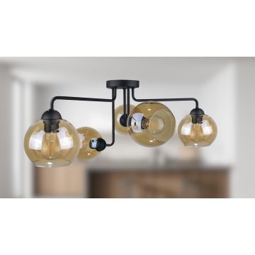 Bevestigde hanglamp MONDE BLACK 5xE27/60W/230V