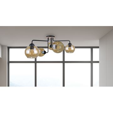 Bevestigde hanglamp MONDE WOOD 5xE27/60W/230V