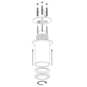 Bevestigde hanglamp SOLARIS 1xE27/60W/230V diameter 69 cm zilver/zwart